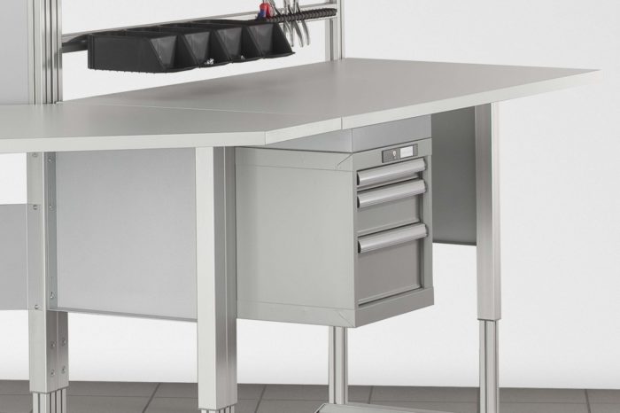 Drawer Unit S3 H383, grey similar to RAL 7042
