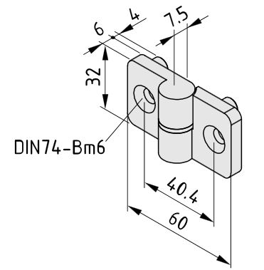 Hinge 8 PA, right, grey similar to RAL 7042 - 0.0.630.89