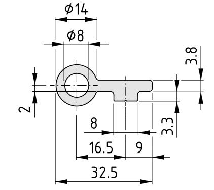 Hinge Leaf Profile V 8 z 18 light, natural - 0.0.662.42