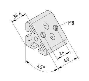 Angle Element 8 T1-40, natural - 0.0.388.00