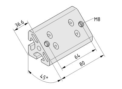 Angle Element 8 T1-80, natural - 0.0.388.01