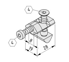 Direct-Fastening Set 8, bright zinc-plated - 0.0.388.63