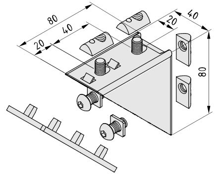 Angle Bracket Set 8 80x80 - 0.0.411.32