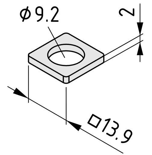 Washer 13.9x13.9x2, bright zinc-plated - 0.0.494.45