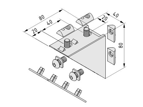 Angle Bracket Set X 8 80x80 - 0.0.601.61