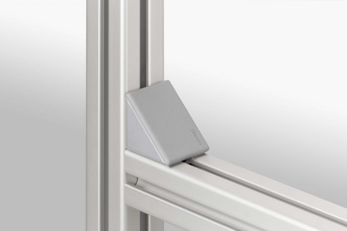 Angle Bracket Cap 8 40x40, grey similar to RAL 7042 - 0.0.627.57