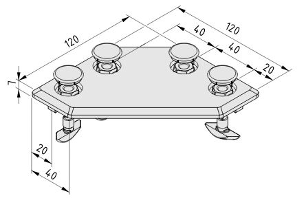 Automatic Flat Bracket Set 8 120x120 Al - 0.0.642.55