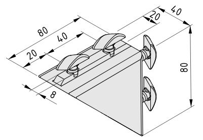 Automatic Angle Bracket Set 8 80x80 Al - 0.0.642.56