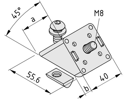 Angle Fastener 8 40x40-45° - 0.0.677.56