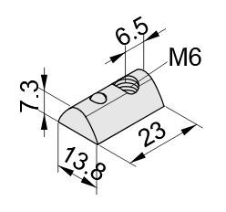 T-Slot Nut 8 St M6, bright zinc-plated - 0.0.026.23