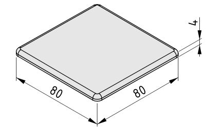 Cap 8 80x80, black - 0.0.026.37