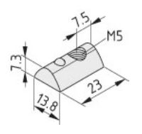T-Slot Nut 8 St M5, stainless  - 0.0.428.55