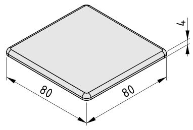 Cap 8 80x80, grey similar to RAL 7042 - 0.0.627.20