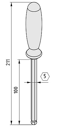 Ball-Headed Key 5 A/F - 0.0.026.54