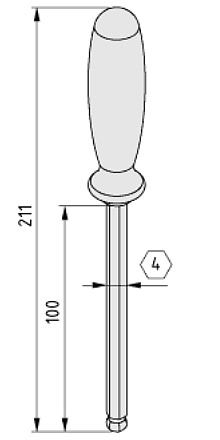 Ball-Headed Key 4 A/F - 0.0.406.60