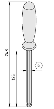 Ball-Headed Key 6 A/F - 0.0.406.61