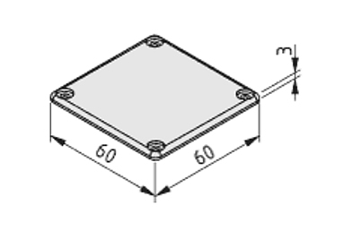 Conduit Cap 60x60, black - 0.0.486.84