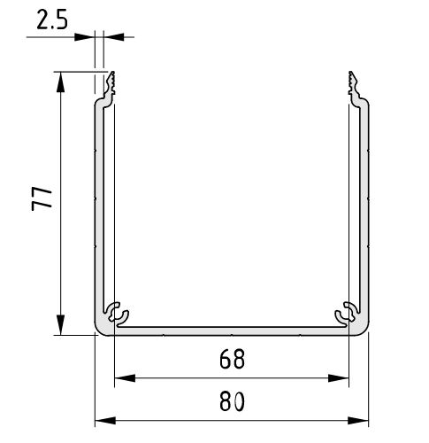 Conduit Profile U 80x80 SE, natural - 0.0.487.45