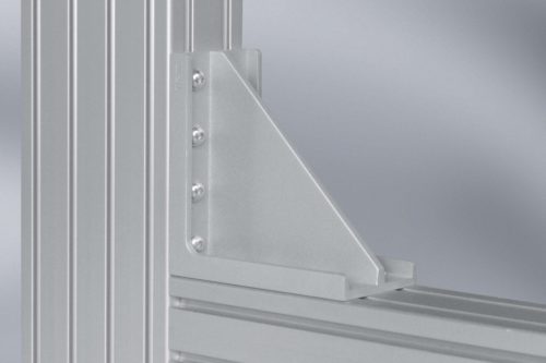 Angle Bracket 8 160x160 Al M8, white aluminum, similar to RAL 9006 - 0.0.602.36