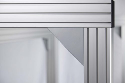 Angle Bracket 8 160x160-40 Al M8, white aluminum, similar to RAL 9006 - 0.0.619.56