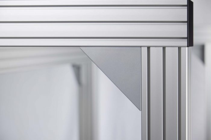 Angle Bracket 8 160x160-40 Al M8, white aluminum, similar to RAL 9006 - 0.0.619.56