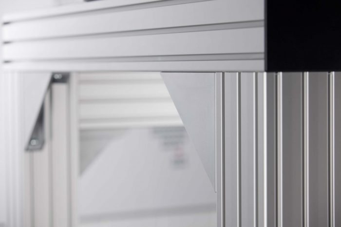 Angle Bracket 8 160x160-40 Al M8, white aluminum, similar to RAL 9006 - 0.0.619.56
