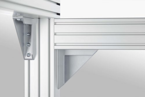 Angle Bracket 8 160x160-40 Al M8, white aluminum, similar to RAL 9006 - 0.0.619.56