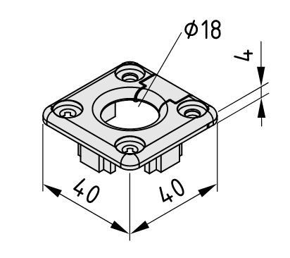 Conduit Cap 40x40 with Cable Entry Protector, black - 0.0.638.31