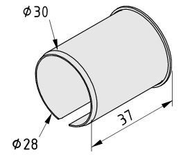 Adapter D30/D28-37, grey similar to RAL 7042 - 0.0.638.88