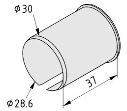 Adapter D30/D28.6-37, grey similar to RAL 7042