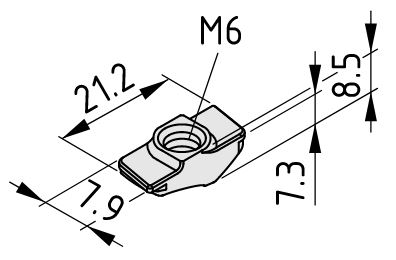 Automatic T-Slot Nut V 8 St M6, stainless 0.0.684.20