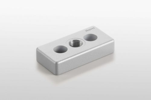 Base Plate 8 80x40, M10, white aluminum, similar to RAL 9006 - 0.0.687.97