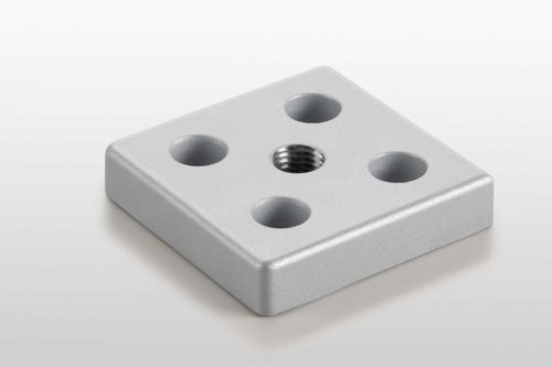 Base Plate 8 80x80, white aluminum, similar to RAL 9006