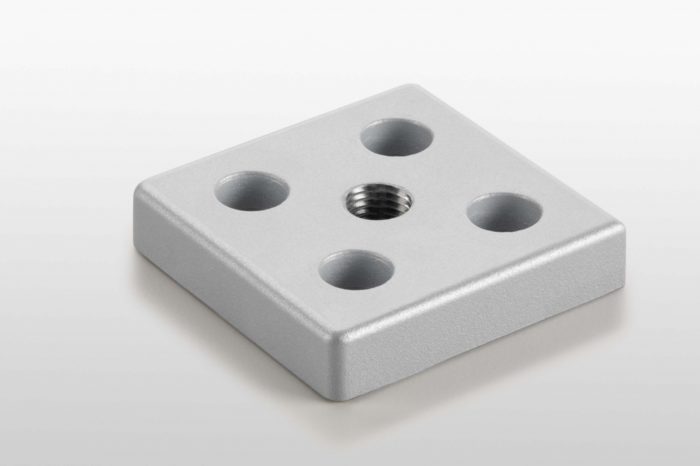 Base Plate 8 80x80, white aluminum, similar to RAL 9006