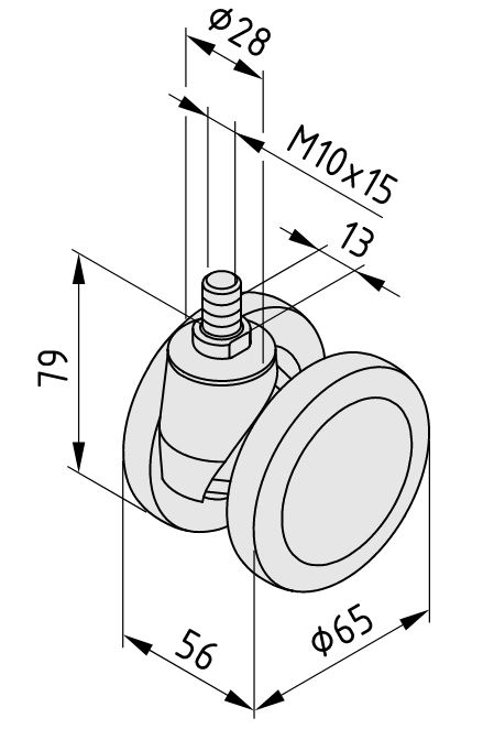 Castor D65 swivel - 0.0.444.94