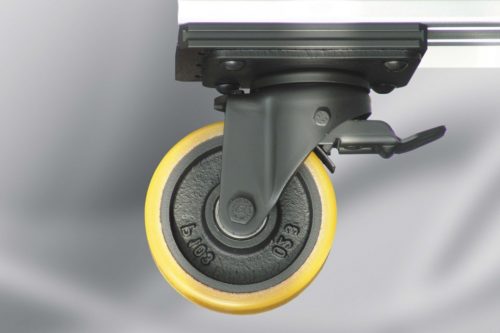 Castor D125 swivel with double-brake, heavy-duty - 0.0.488.39