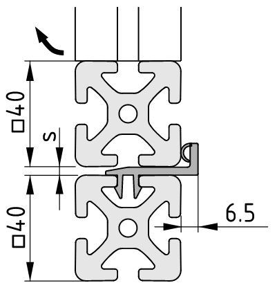 Door Stop Seal 8 40, grey similar to RAL 7042 - 0.0.617.32