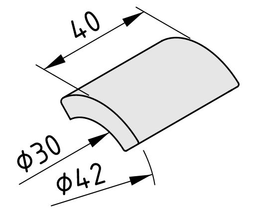 Tube Adapter Cap D30, grey similar to RAL 7042 - 0.0.630.23