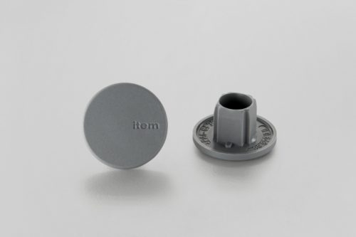 Cap, Profile Tube D30 heavy duty, grey similar to RAL 7042 - 0.0.648.68