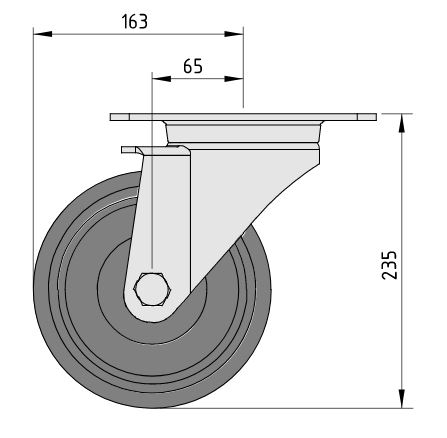 Castor D200 swivel 140x110