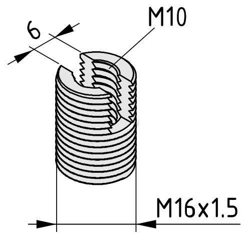 Threaded Insert, Profile Tube D30 heavy duty M10, bright zinc-plated - 0.0.672.19