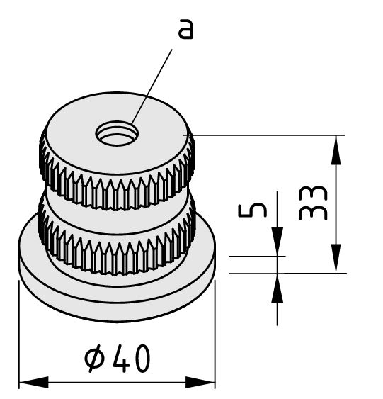 Threaded Insert, Profile Tube D40 M8 Al, natural - 0.0.673.71