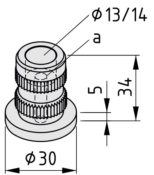 Threaded Insert, Profile Tube D30 M10 Al, natural - 0.0.675.18
