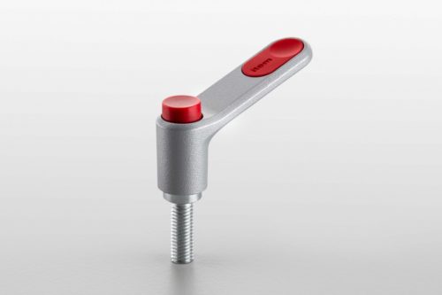 Clamp Lever Pi 50 M4x25, white aluminum, similar to RAL 9006 - 0.0.684.58