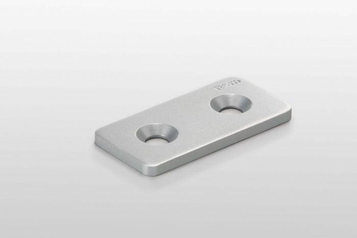 Bracket 8 80x40 flat St, white aluminum, similar to RAL 9006 - 0.0.692.16