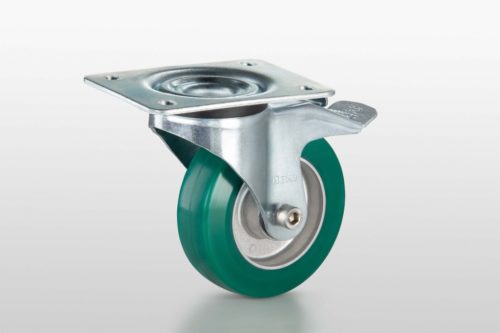 Castor D125 PU swivel with double-brake 140x110 - 0.0.697.76