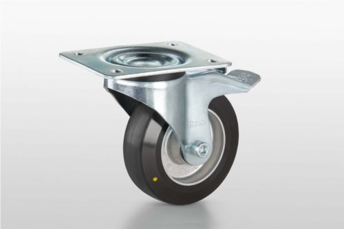 Castor D125 PU swivel with double-brake 140x110 ESD - 0.0.697.77