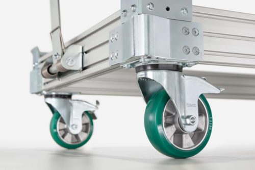 Castor D160 PU swivel with double-brake 140x110 - 0.0.697.81