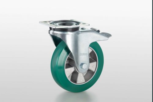 Castor D200 PU swivel with double-brake 140x110 - 0.0.697.84