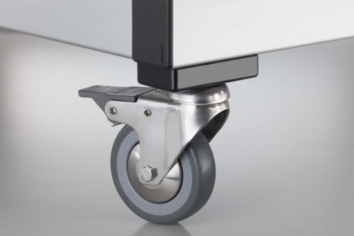 Castor D80 swivel with double-brake, ESD, stainless - 1.0.001.98